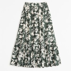 Abercrombie & Fitch Linen-Blend Tiered Maxi Skirt